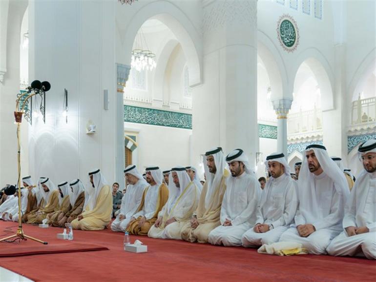 Sharjah Ruler performs Eid Al Adha prayer at Sharjah Mosque
