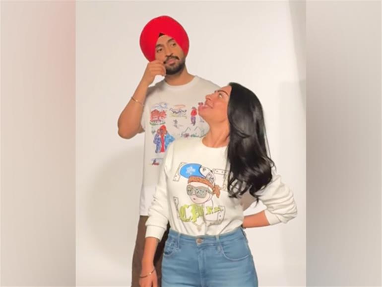 Diljit Dosanjh gives a shout out to Neeru Bajwa during DilLuminati