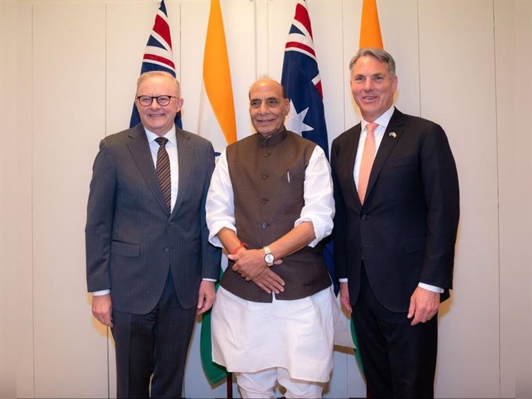 Rajnath Singh holds 'productive' talks with Australian PM Albanese, Defence Minister Marles