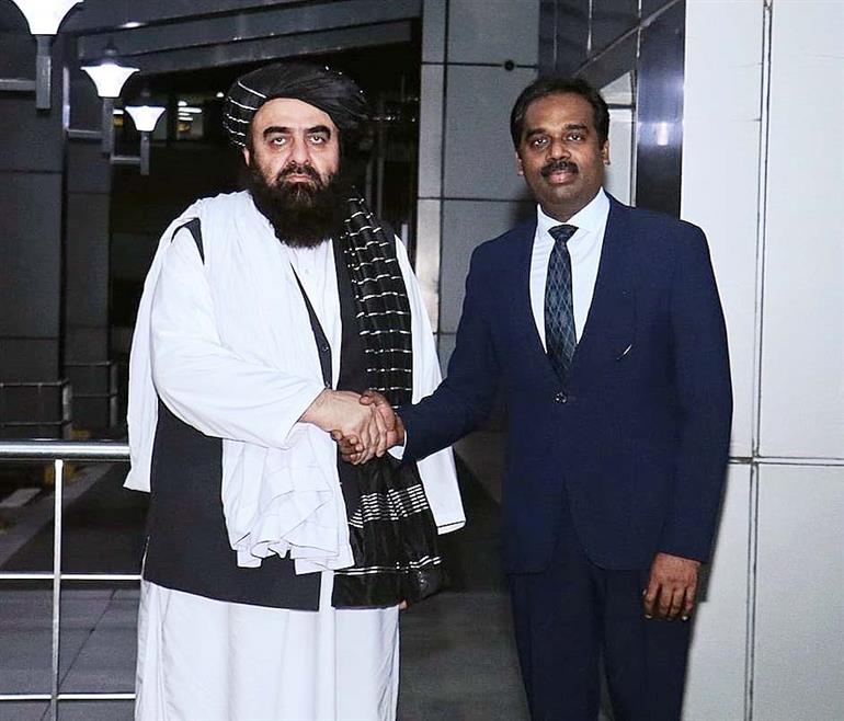 Afghan Foreign Minister Mawlawi Amir Khan Muttaqi arrives in India