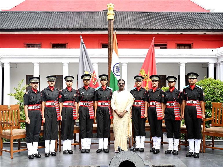 Droupadi Murmu reviews IMA Passing Out Parade, inspires cadets to serve nation with dedication