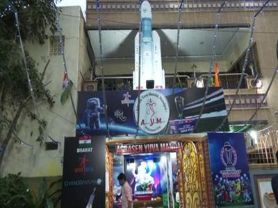 Telangana: ISRO's lunar mission Chandrayaan-3 theme-based Ganesh Pandal prepared in Hyderabad