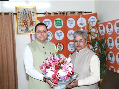 Uttarakhand CM meets BJP's state-in-charge Dushyant Gautam; discusses contemporary issues