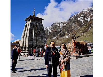 Adani Group chairman Gautam Adani and his wife offer prayers at Kedarnath temple on 40th wedding anniversary
