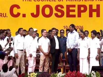 Vijay's selfie moment with Rahul Gandhi after taking oath as CM of Tamil Nadu