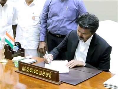 Vijay officially takes charge as Tamil Nadu Chief Minister after swearing-in ceremony in Chennai