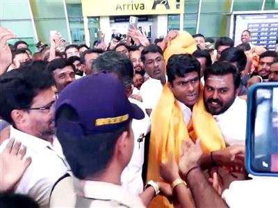 Former BJP Tamil Nadu chief Annamalai receives grand welcome in Coimbatore
