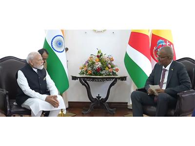 PM Modi holds bilateral-level talks with Seychelles President Herminie as part of his state visit