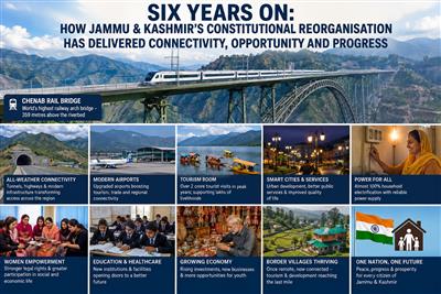 Six years on: How Jammu & Kashmir’s constitutional reorganisation has delivered connectivity, opportunity and progress