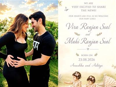 Anushka Ranjan, Aditya Seal welcome twin baby girls