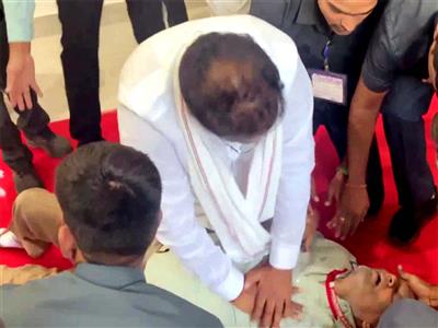 Telangana Minister Vakiti Srihari performs CPR on IAS Officer's PS after he collapses at assembly