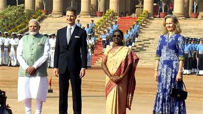 Liechtenstein Prince Alois accorded ceremonial welcome at Rashtrapati Bhavan